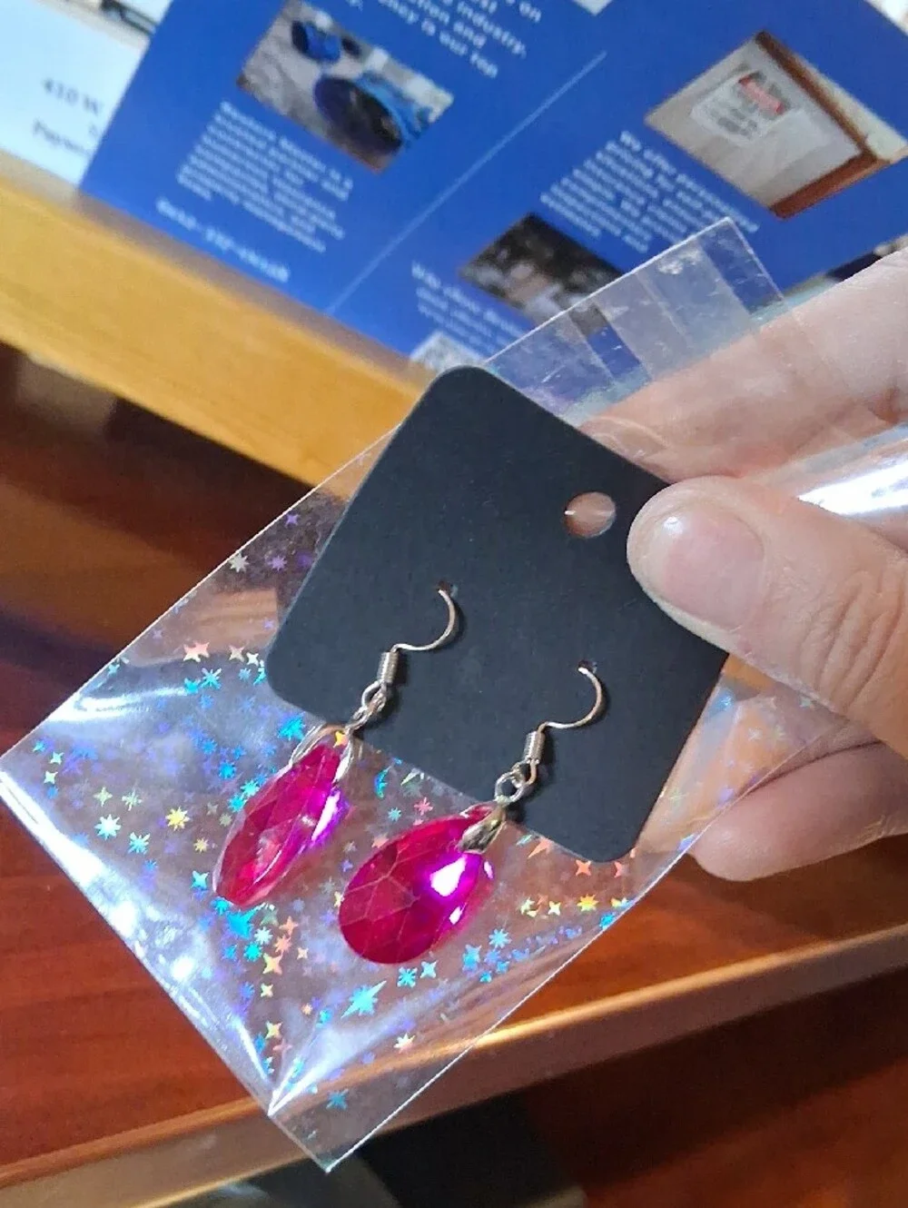 $8 Each Or Bundle 5/$20 Pink Teardrop Crystal Dangle Earrings